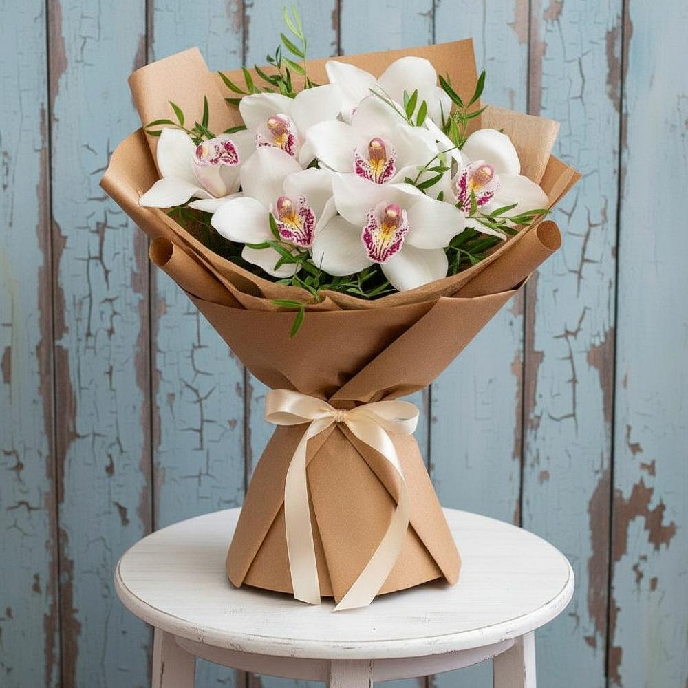 Букет цветов из: Орхидеи и Розы в Жарковском
