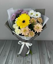 Букет цветов из:  Розы, Герберы и Хризантемы в Жарковском