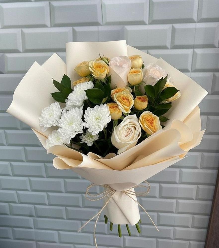 Букет цветов из: Розы и Хризантемы в Жарковском