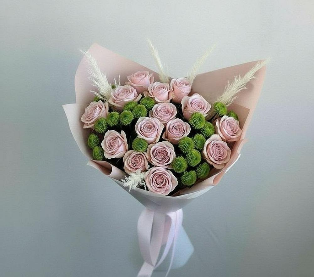 Букет цветов из: Розы и Хризантемы в Жарковском