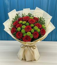 Букет цветов из:  Розы и Хризантемы #REPLACE_PRED# Жарковском