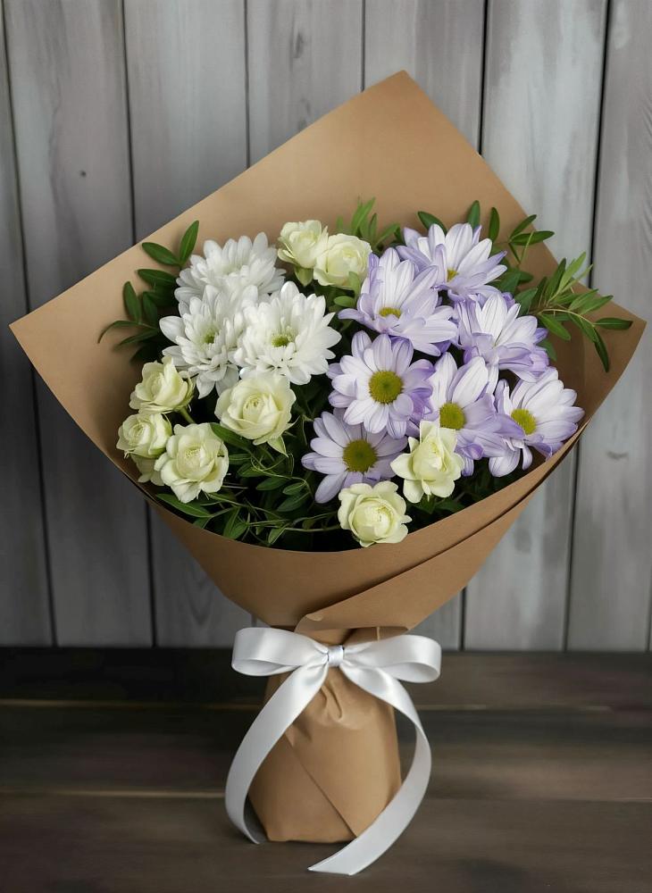 Букет цветов из: Хризантемы и Розы в Жарковском